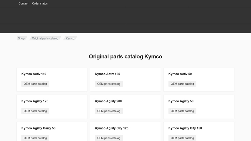 Original parts catalog Kymco kymco motor scooter parts