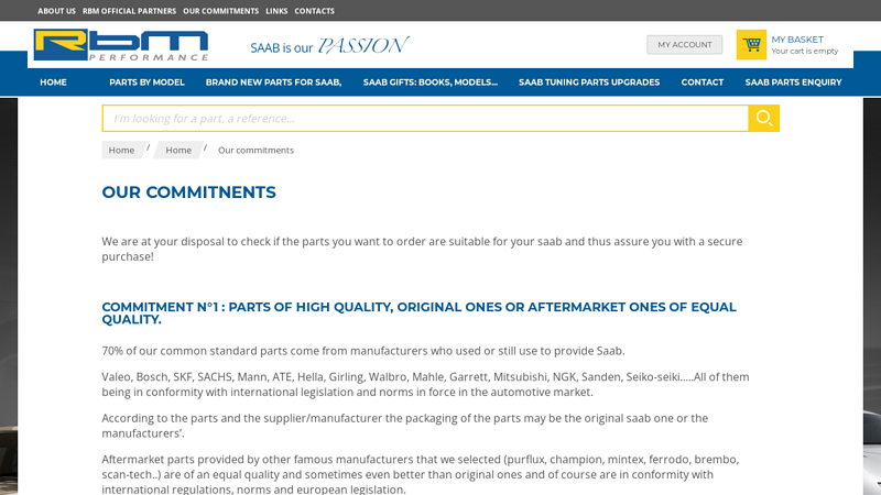 our commitments saab car parts