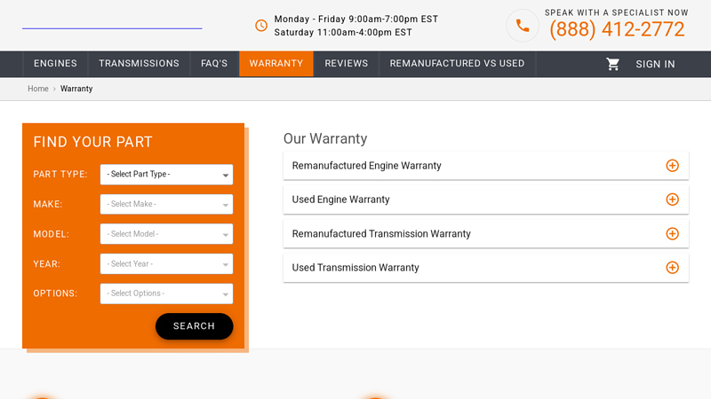 OUR WARRANTY car part planet reviews