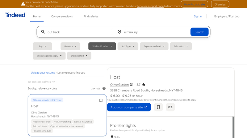 Out Back Jobs, Employment in Elmira, NY advance auto parts elmira new york