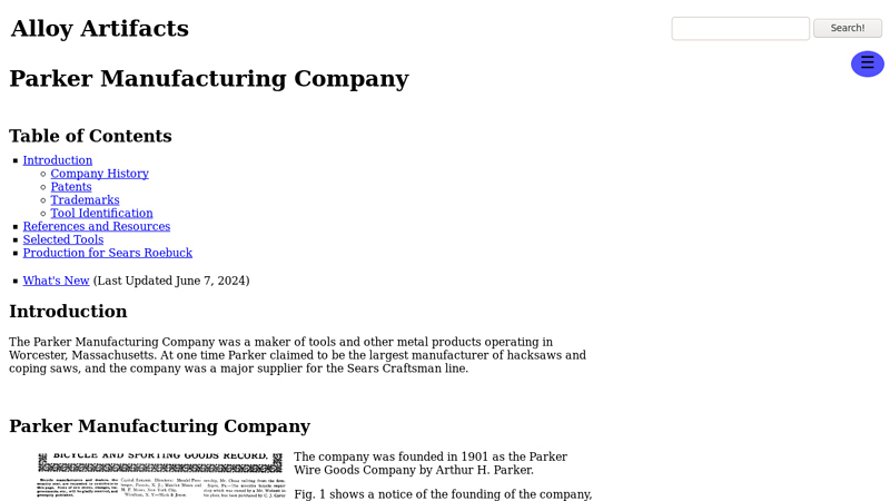 Parker Manufacturing Company parker's auto parts