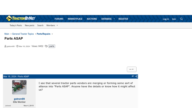 Parts ASAP ag states tractor parts