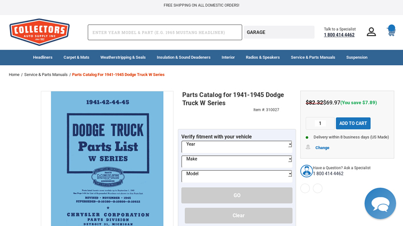 Parts Catalog for 1941 1946 dodge truck parts