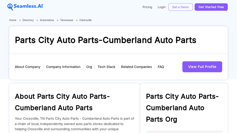 Parts City Auto Parts auto parts crossville tn