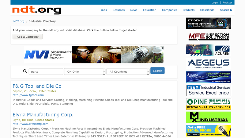 parts Companies in OH Ohio from the Industrial Company Directory auto parts elyria ohio