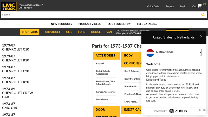 Parts for 1973 1985 chevrolet truck parts