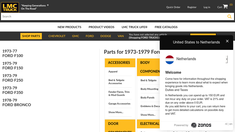 Parts for 1973 1979 ford truck restoration parts