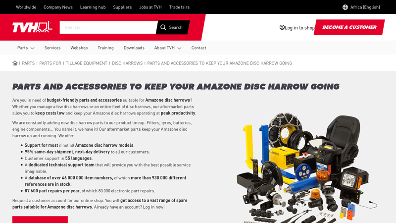 Parts for Amazone disc harrows? TVH is your global supplier amazone auto parts