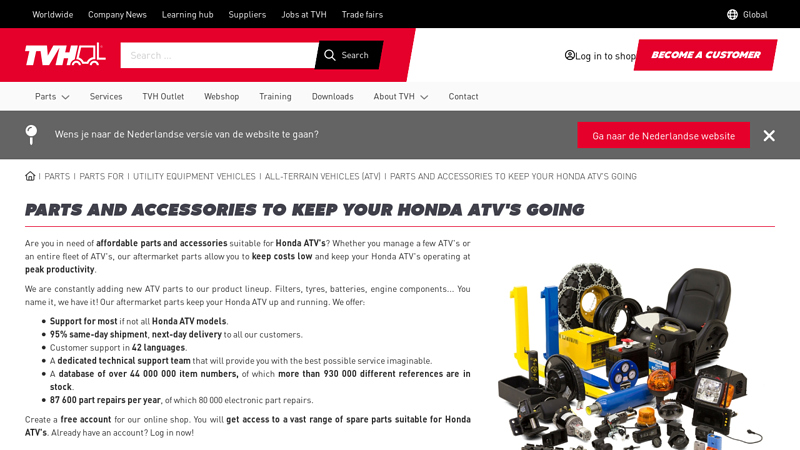 Parts for Honda ATV's? TVH is your global supplier honda fourtrax parts