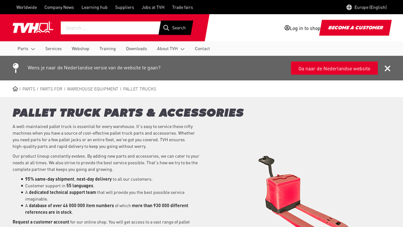 Parts for Wesco pallet trucks? TVH is your global supplier wesco pallet truck parts