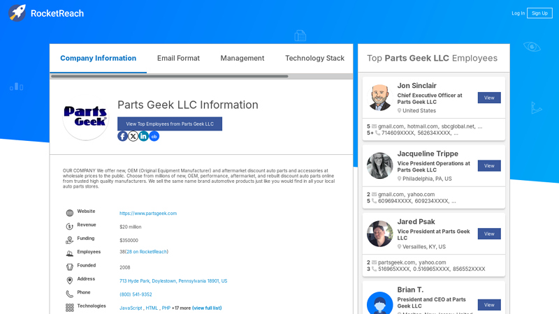 Parts Geek LLC Information geek parts auto.com