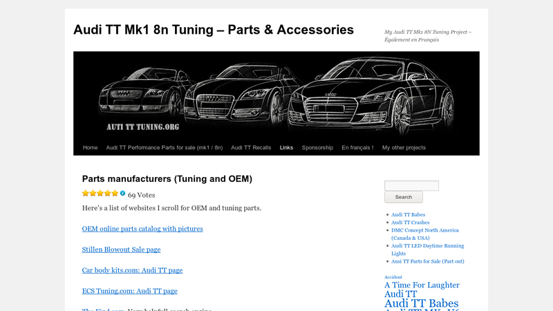 Parts manufacturers (Tuning and OEM) audi tt auto parts