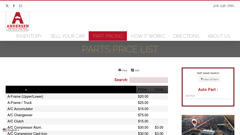 Parts Price List used car parts lincoln ne