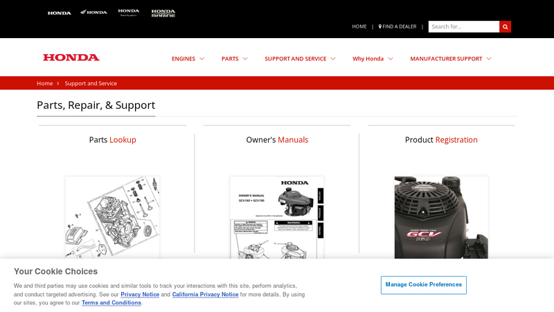 Parts & Service Information honda trimmer parts lookup