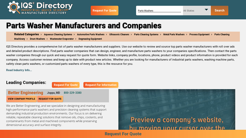 Parts Washer Manufacturers and Suppliers auto parts washer