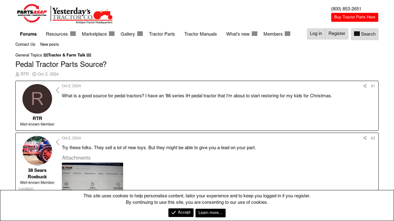 Pedal Tractor Parts Source? pedal tractor parts catalog