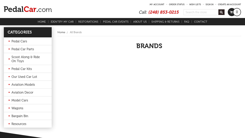 PedalCar.com Brands antique pedal car parts