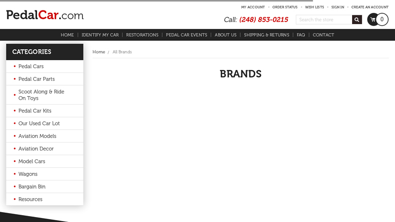 PedalCar.com Brands pedal car parts