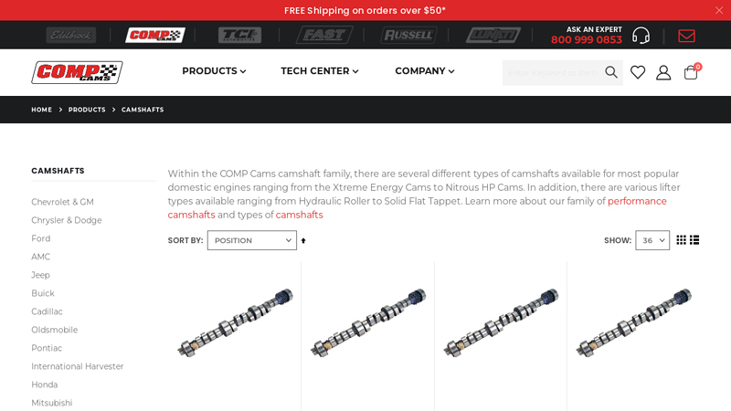 Performance Camshafts for Chevrolet, Chrysler, Ford, GM, and more ford 300 6 cyl performance parts