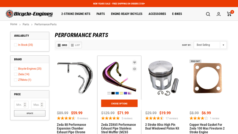 Performance Parts motorized bike performance parts