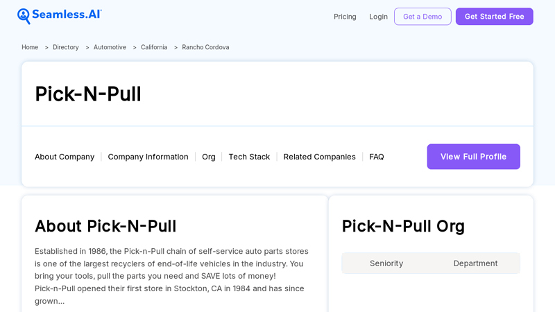 Pick pick-n-pull auto parts