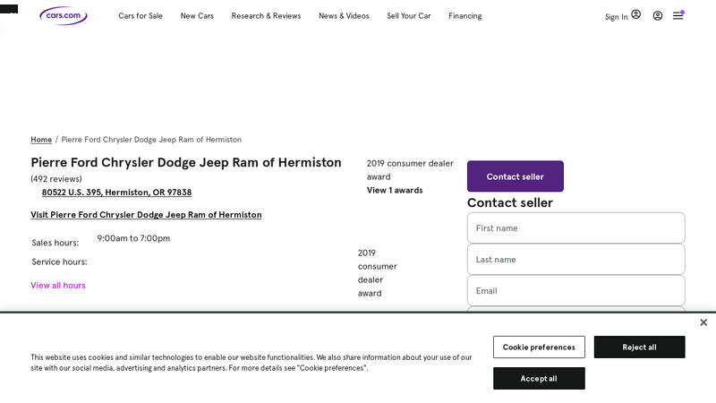Pierre Ford Chrysler Dodge Jeep Ram of Hermiston pierre ford service & parts department