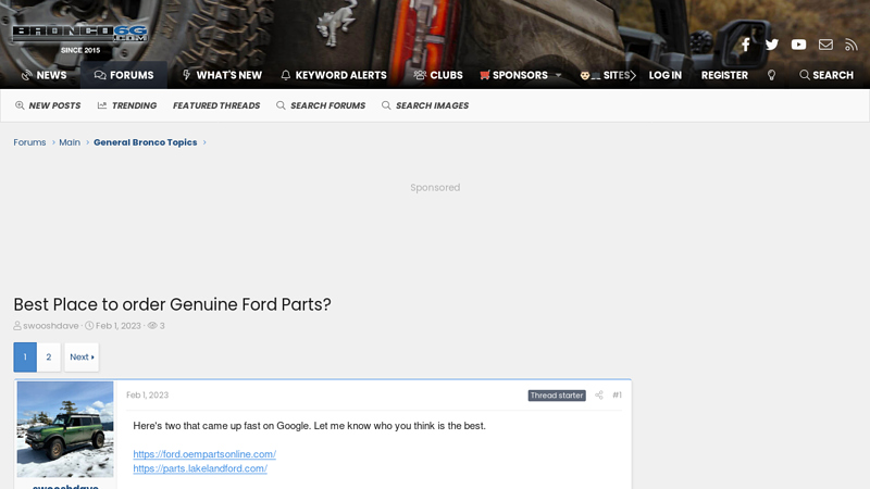 Place to order Genuine Ford Parts? ford oem parts online
