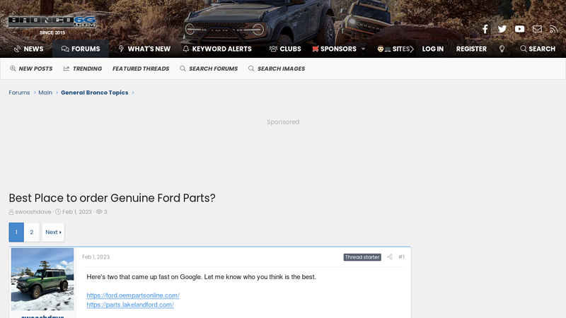 Place to order Genuine Ford Parts? discount ford parts online