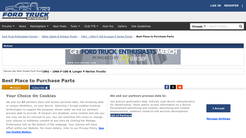 Place to Purchase Parts 72 ford f100 parts