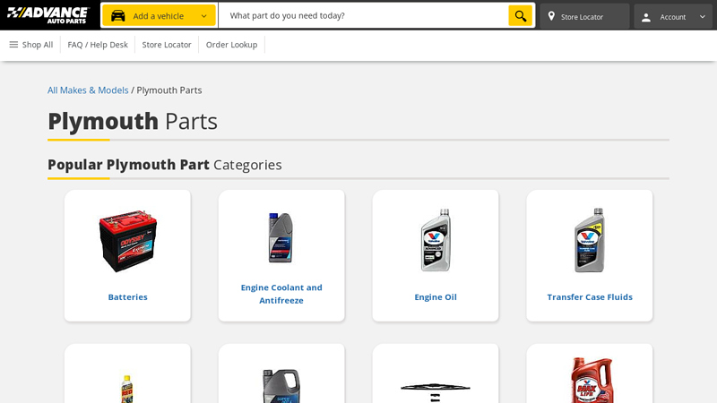Plymouth Parts Catalog advance auto parts plymouth
