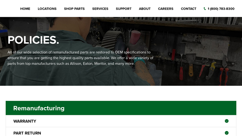 Policies valley truck parts