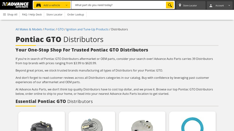 Pontiac GTO Distributors gto auto parts