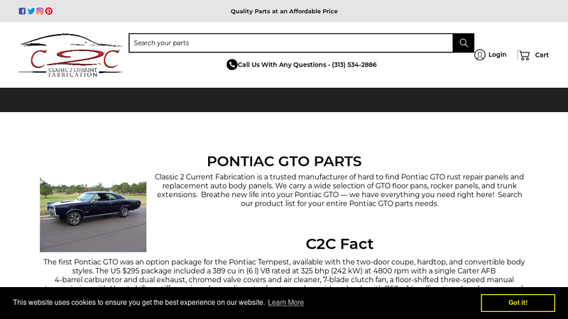 Pontiac GTO Parts pontiac gto car parts