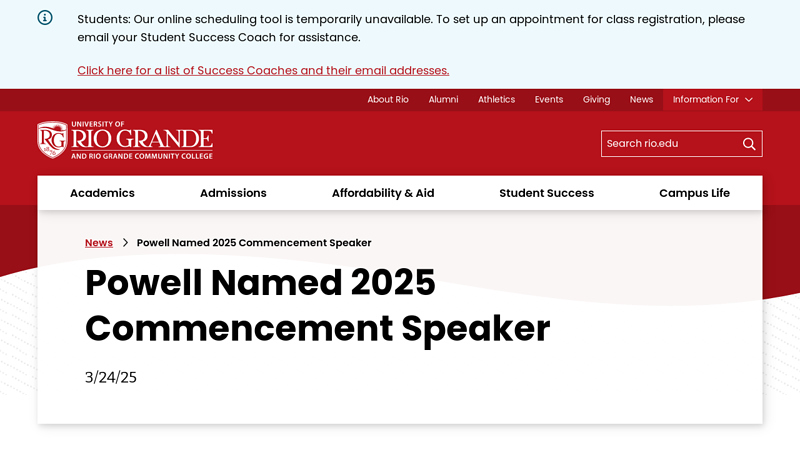 Powell Named 2025 Commencement Speaker gigante auto parts