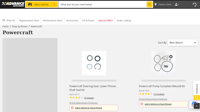 Powercraft advance auto parts parker