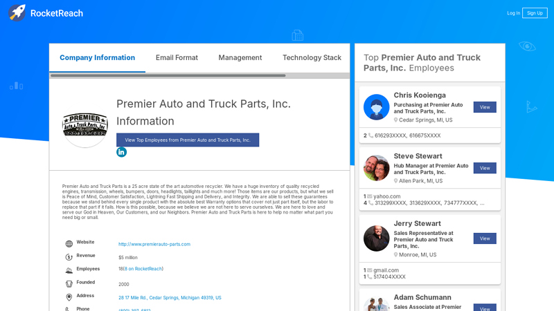 Premier Auto and Truck Parts, Inc. Information premier auto & truck parts