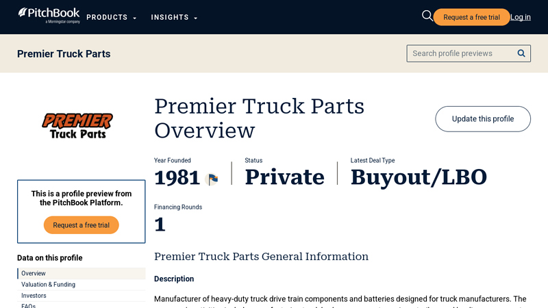 Premier Truck Parts 2025 Company Profile premier truck parts inc