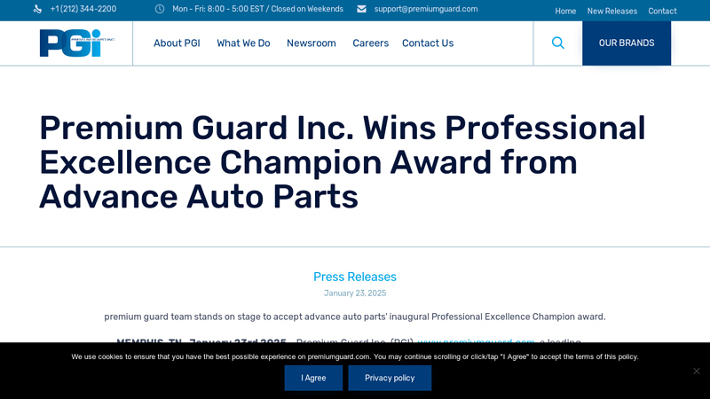 Premium Guard Inc. Wins Professional Excellence Champion Award ... advance auto parts cabin air filter