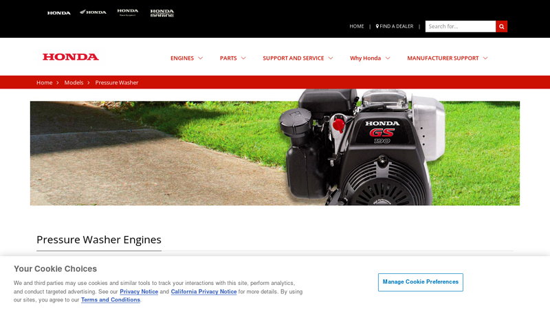 Pressure Washer Engines honda pressure washer parts list