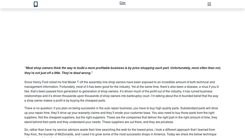 Price Shopping Auto Parts elite auto parts