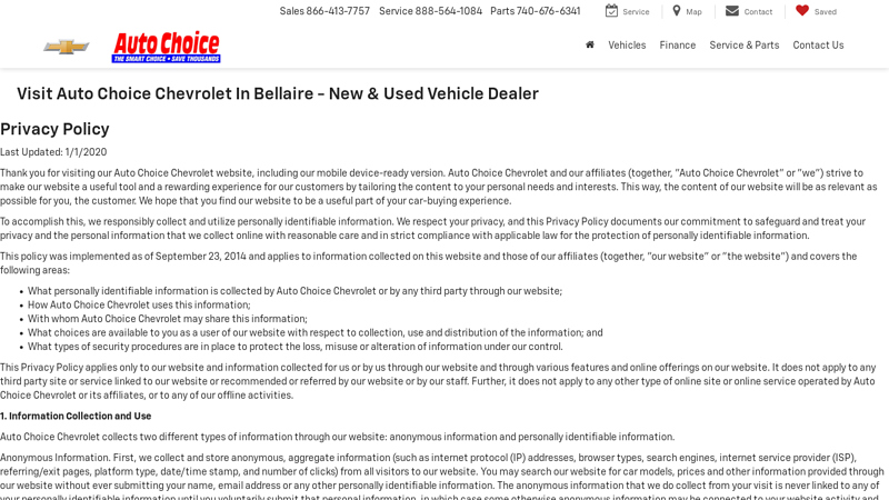 Privacy Policy bellaire auto parts