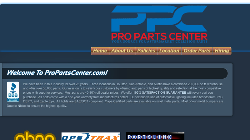 Pro Parts Center auto parts warehouse san antonio tx
