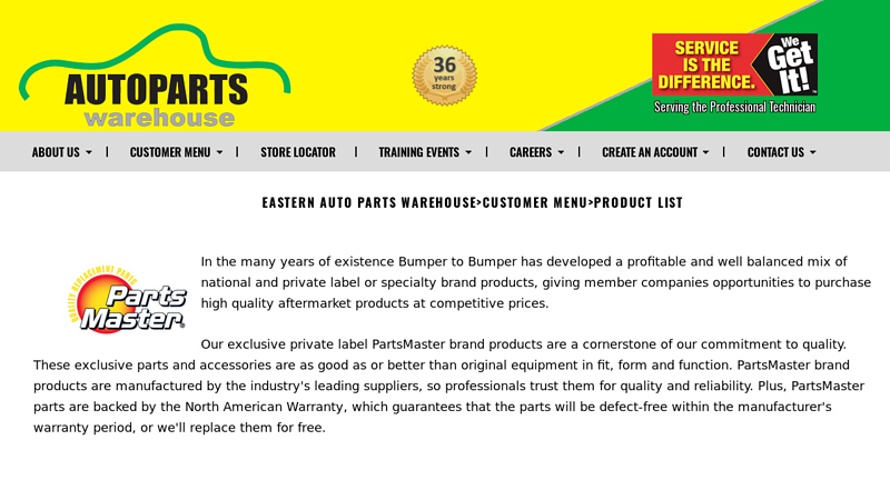 Product List a&c auto parts