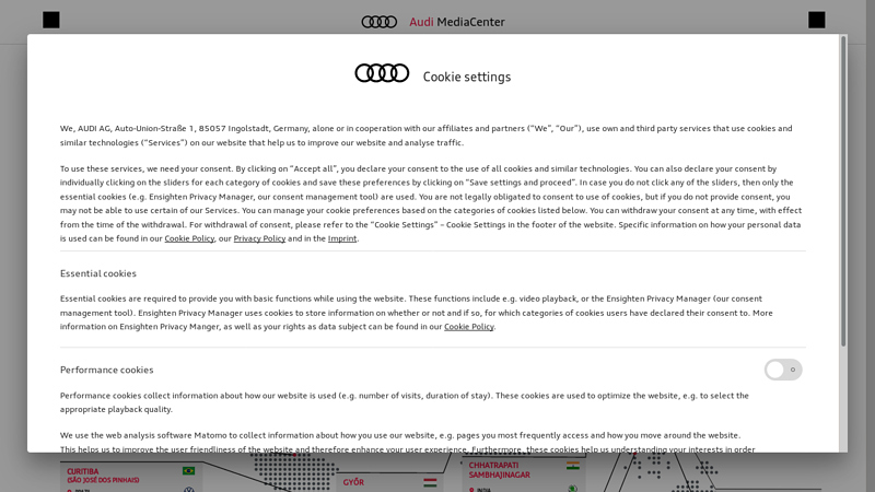 Production Sites audi car parts