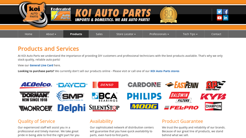 Products and Services florence auto parts