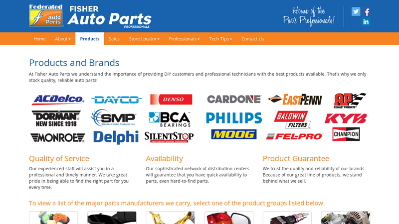 Products & Brands fisher auto parts warehouse