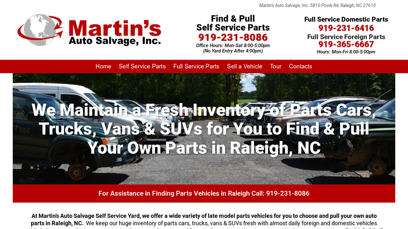 Pull Your Own Parts Vehicle Inventory blue and gold auto salvage car parts