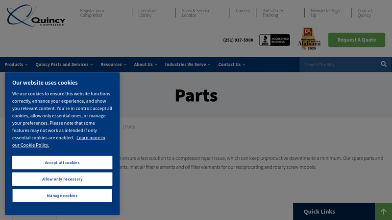 Quincy Compressor Replacement Parts quincy auto parts