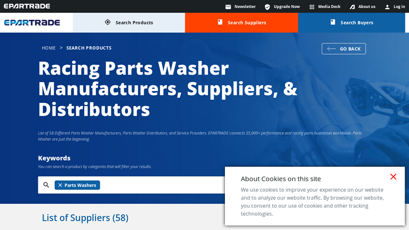 Racing Parts Washer Manufacturers, Suppliers, & Distributors auto parts washer