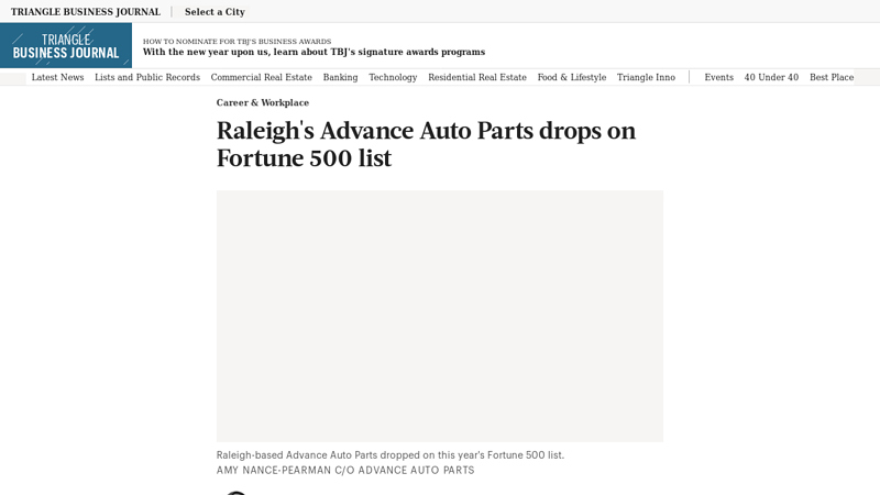 Raleigh's Advance Auto Parts drops on Fortune 500 list advance auto parts durham